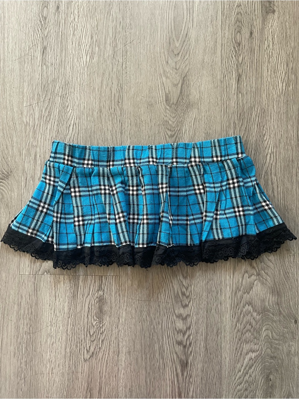 Avid love Blue plaid micro skirt